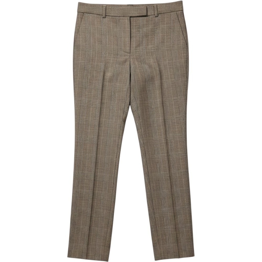 Talbots Brown Glen Plaid High-Waist Straight Leg Trousers Pants - Size 6
